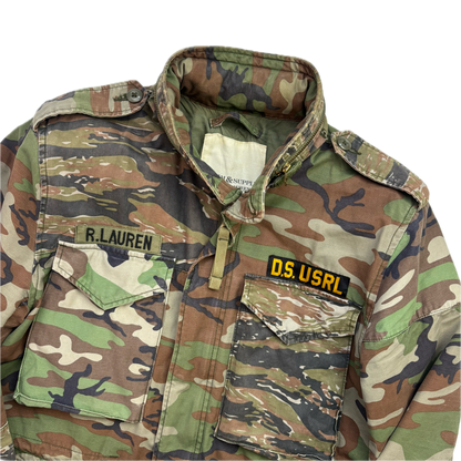 Denim & Supply Green Camo Patchwork Military Parka Army Jacket - M