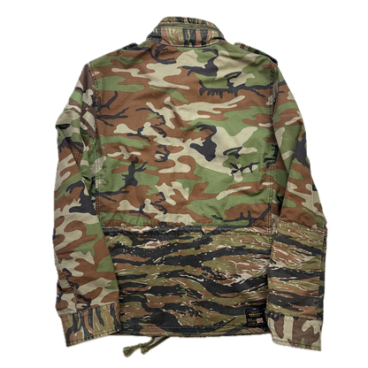Denim & Supply Green Camo Patchwork Military Parka Army Jacket - M