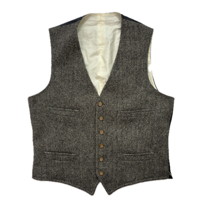 Polo Ralph Lauren Grey Herringbone Waistcoat (Wool Alpaca) - 42L