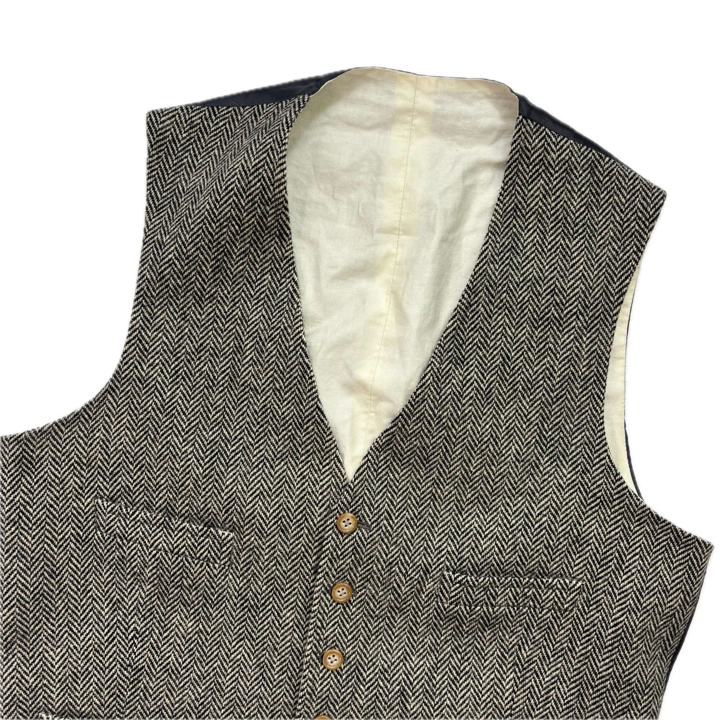Polo Ralph Lauren Grey Herringbone Waistcoat (Wool Alpaca) - 42L