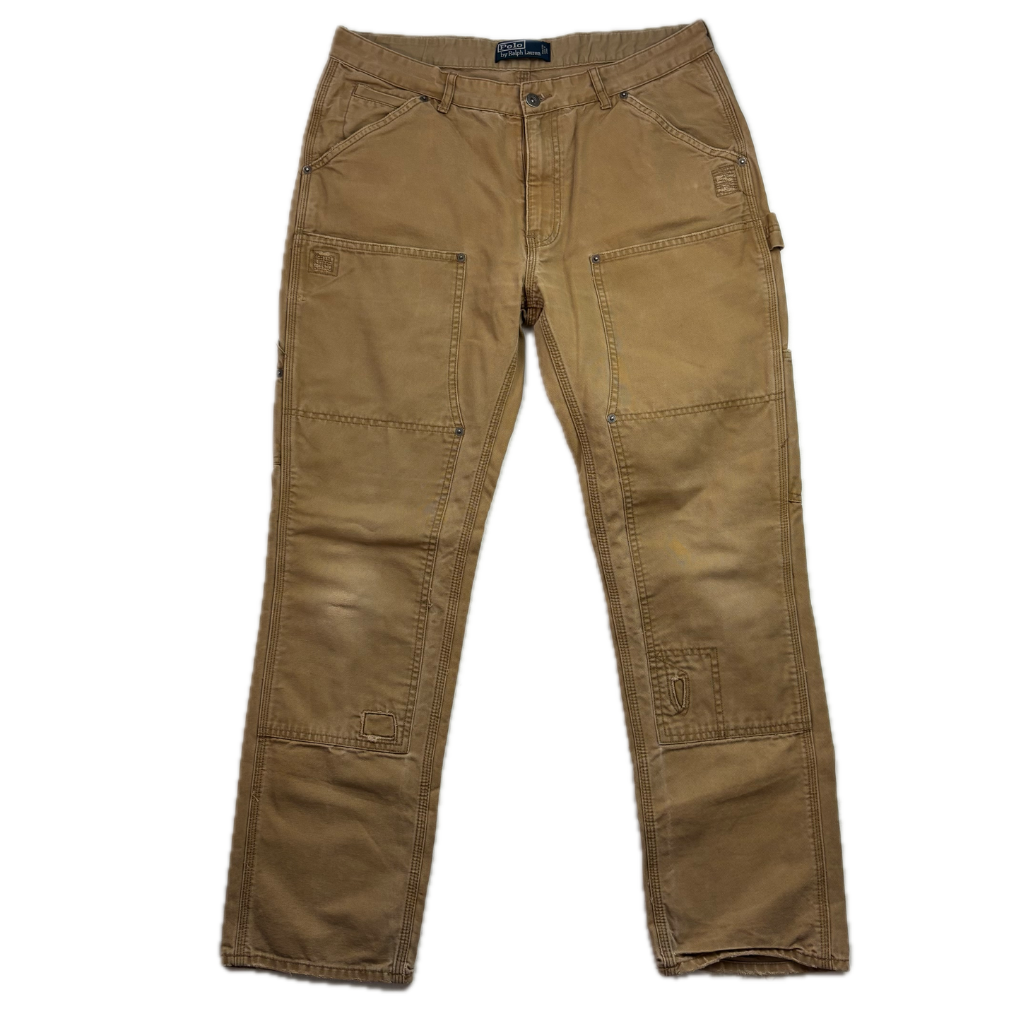Polo Ralph Lauren Double Knee Carpenter Pants Patchwork Distressed - 34R