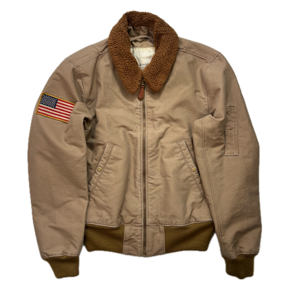 Denim & Supply Tan Aviator Bomber Jacket - S
