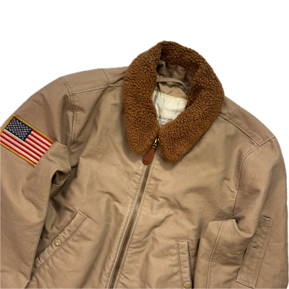 Denim & Supply Tan Aviator Bomber Jacket - S