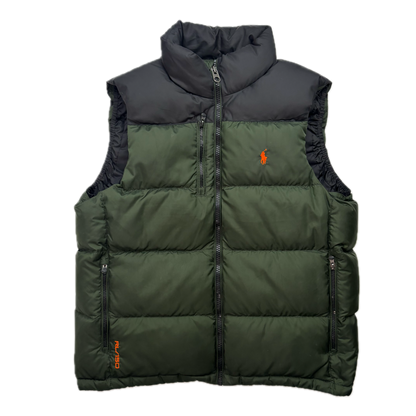 Polo Ralph Lauren Green Black Body Warmer Gilet Down Vest - L