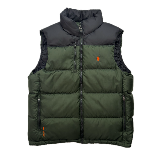 Polo Ralph Lauren Green Black Body Warmer Gilet Down Vest - L