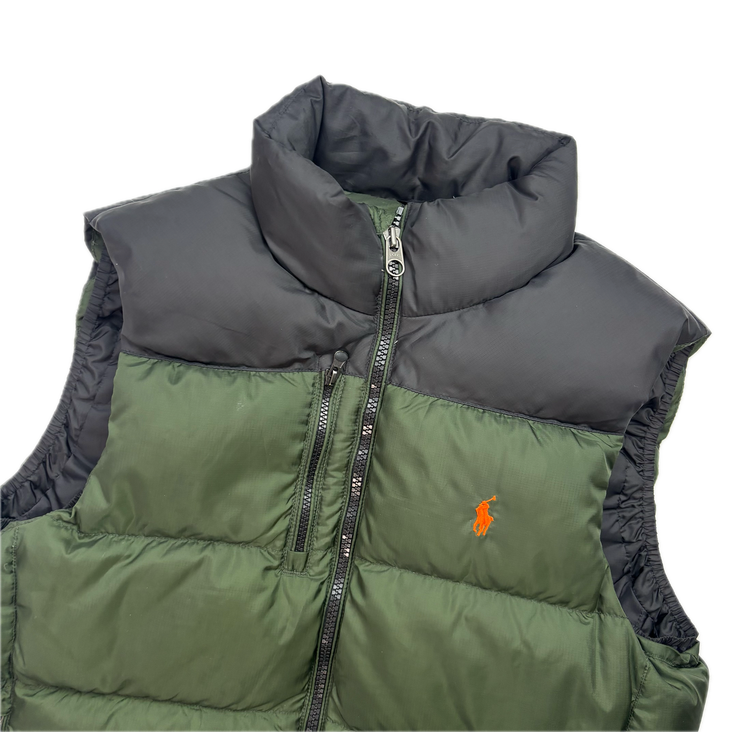 Polo Ralph Lauren Green Black Body Warmer Gilet Down Vest - L