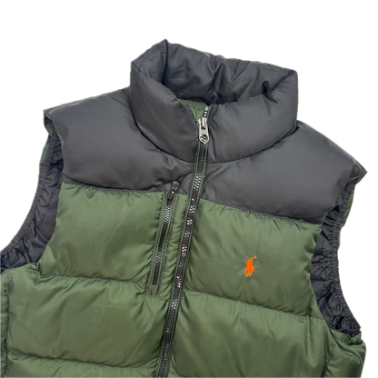 Polo Ralph Lauren Green Black Body Warmer Gilet Down Vest - L