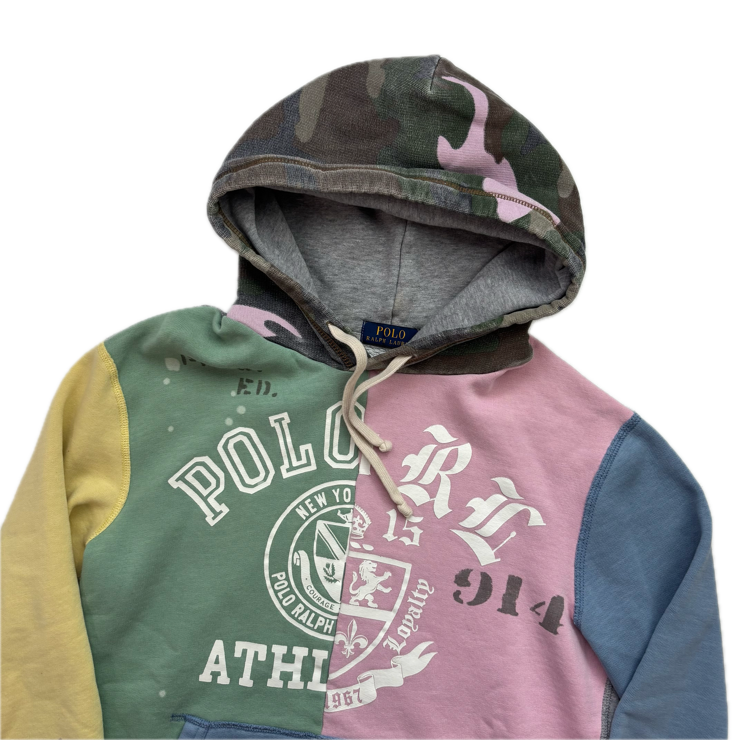 Polo Ralph Lauren Patchwork Pastel Varsity Hoodie - S