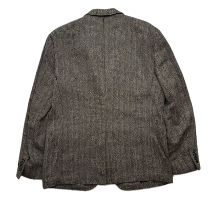 Polo Ralph Lauren Grey Herringbone Blazer Sports Coat (Linen Silk Wool) - 46R