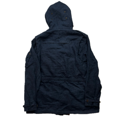 Polo Ralph Lauren Navy Blue Hooded Utility Cargo Jacket (Linen) - XL