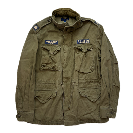 Polo Ralph Lauren Green Military Army Patches Parka Jacket  - L
