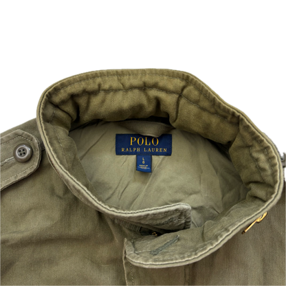 Polo Ralph Lauren Green Military Army Patches Parka Jacket  - L