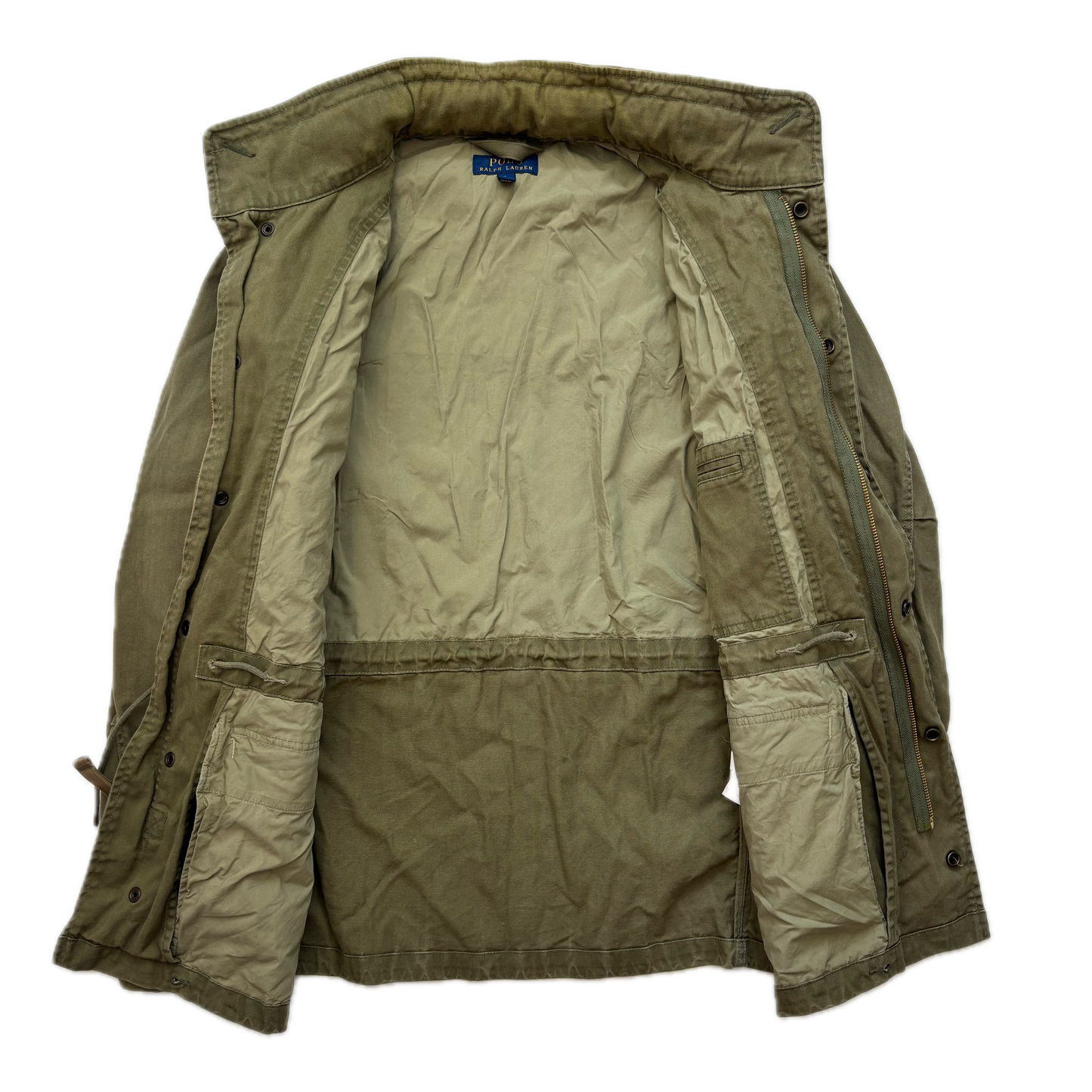 Polo Ralph Lauren Green Military Army Patches Parka Jacket  - L