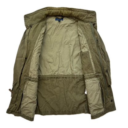 Polo Ralph Lauren Green Military Army Patches Parka Jacket  - L