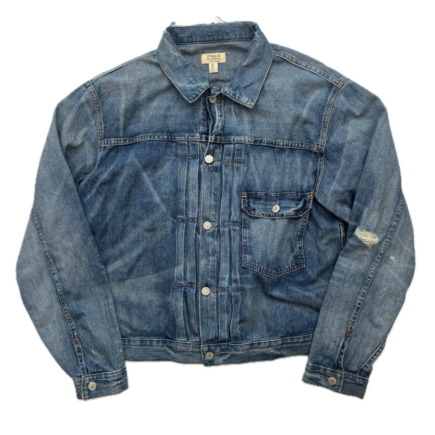 Polo Ralph Lauren Denim Supply Type 1 Distressed Denim Jacket - XL