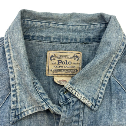 Polo Ralph Lauren Western Painted Distressed Denim Shirt - XL