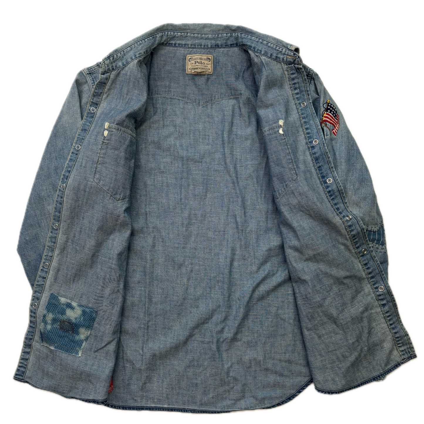 Polo Ralph Lauren Western Painted Distressed Denim Shirt - XL