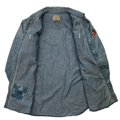 Polo Ralph Lauren Western Painted Distressed Denim Shirt - XL