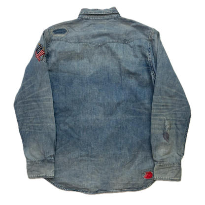 Polo Ralph Lauren Western Painted Distressed Denim Shirt - XL
