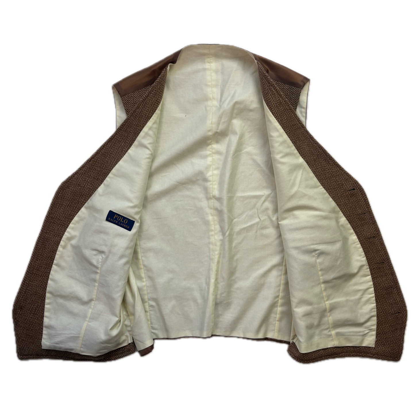 Polo Ralph Lauren Brown Herringbone Waistcoat (Wool Nylon) - 44R