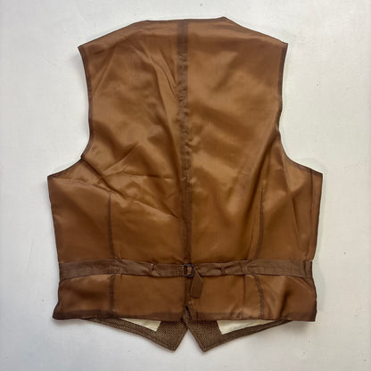 Polo Ralph Lauren Brown Herringbone Waistcoat (Wool Nylon) - 44R