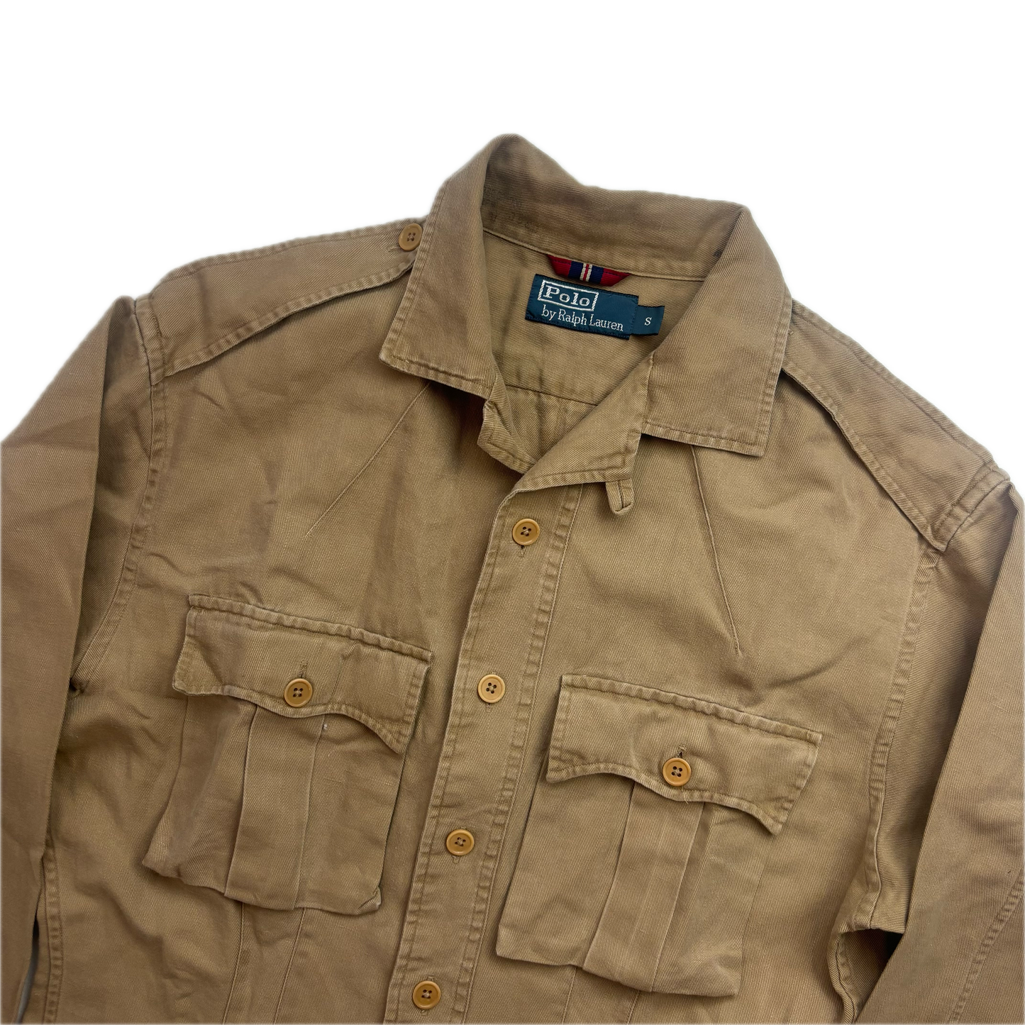 Polo Ralph Lauren Beige Military Battle Dress Safari Jacket (Cotton Linen) -  S