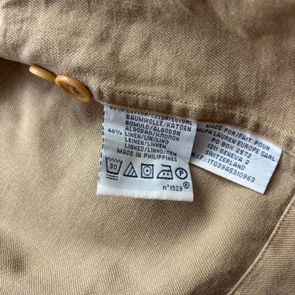 Polo Ralph Lauren Beige Military Battle Dress Safari Jacket (Cotton Linen) -  S