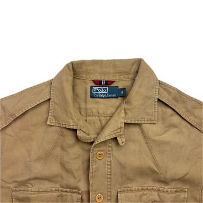 Polo Ralph Lauren Beige Military Battle Dress Safari Jacket (Cotton Linen) -  S