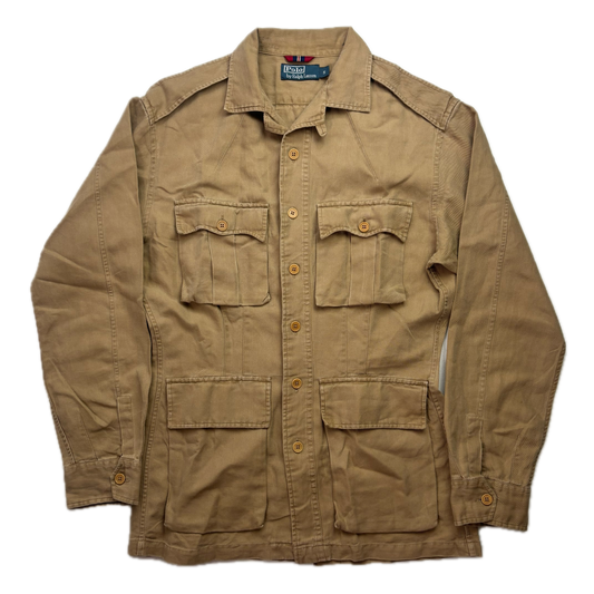 Polo Ralph Lauren Beige Military Battle Dress Safari Jacket (Cotton Linen) -  S