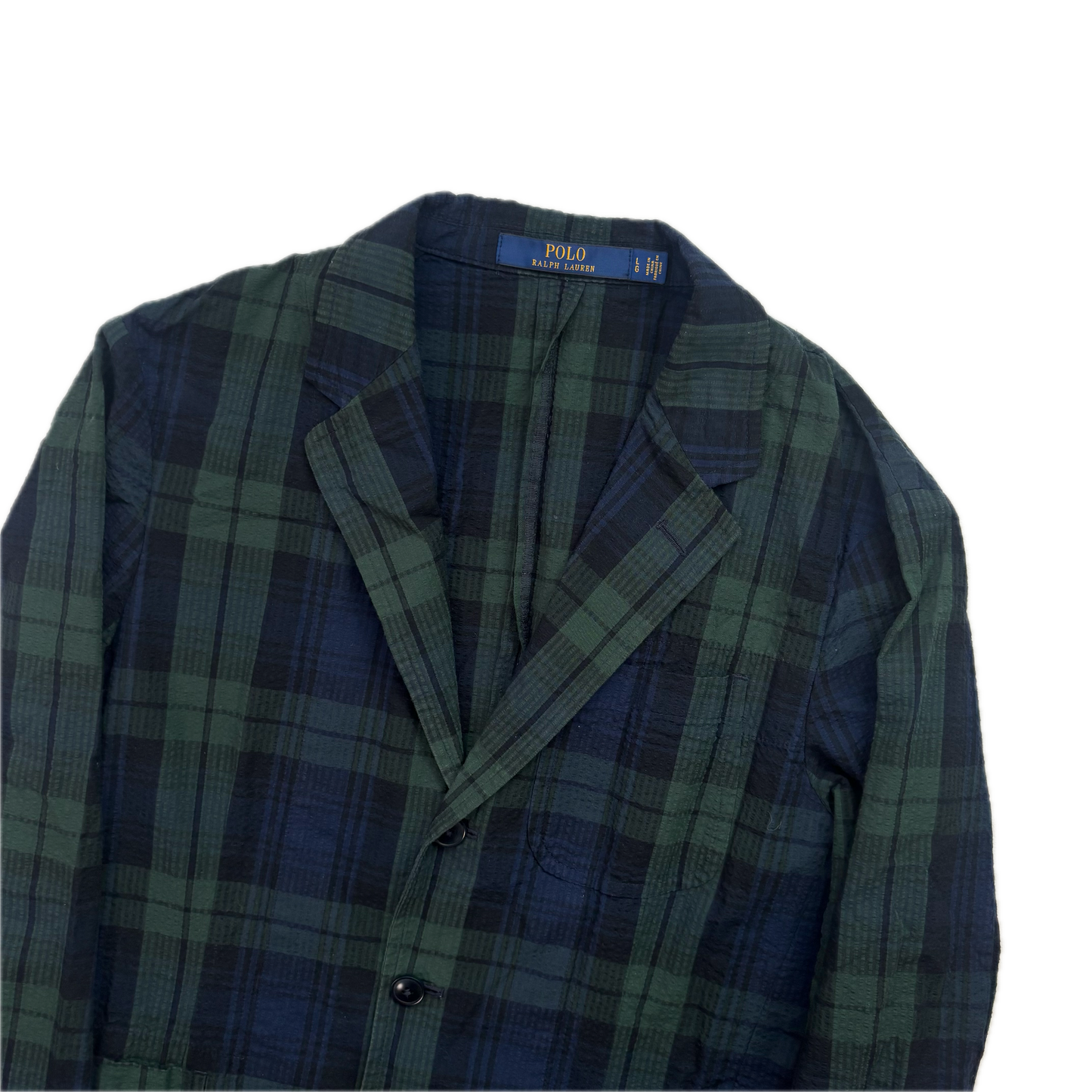 Polo Ralph Lauren BlackWatch Tartan Summer Blazer Sports Coat (Cotton) - L