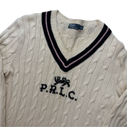 Polo Ralph Lauren Cream PRLC Cricket Jumper Cableknit (Cotton)- XXL