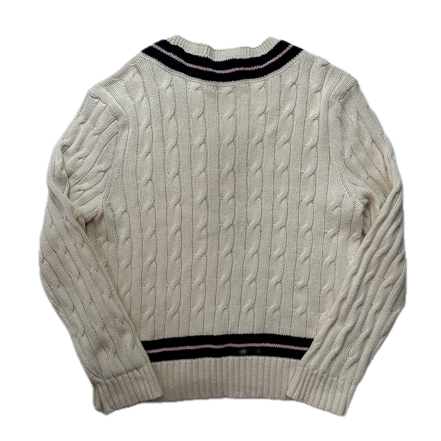 Polo Ralph Lauren Cream PRLC Cricket Jumper Cableknit (Cotton)- XXL