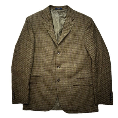 Polo Ralph Lauren Green Houndstooth Tweed Blazer (Wool Cashmere) - 42R