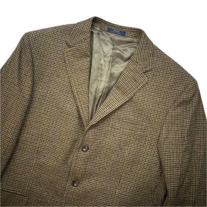 Polo Ralph Lauren Green Houndstooth Tweed Blazer (Wool Cashmere) - 42R