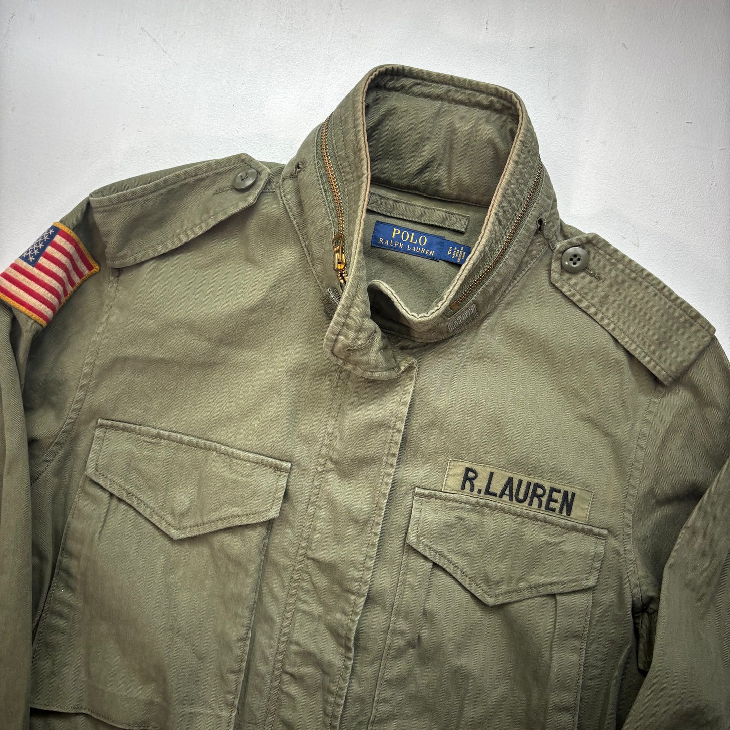 Polo Ralph Lauren Green Field Jacket Army Military - S