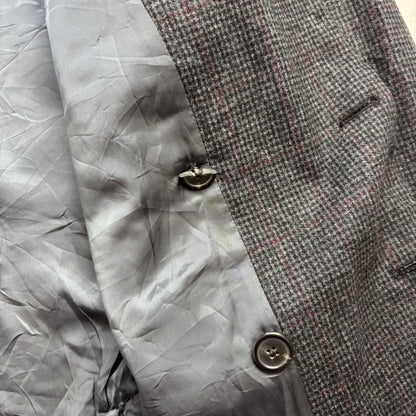 Grey Tweed Double Breast Blazer Sports Coat (Wool) - 44X