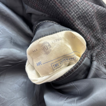 Grey Tweed Double Breast Blazer Sports Coat (Wool) - 44X