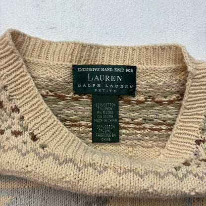 Lauren Hand Knit Hunting Equestrian Jumper (Cotton Linen) - S