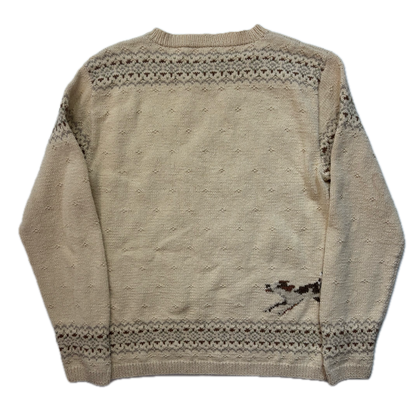 Lauren Hand Knit Hunting Equestrian Jumper (Cotton Linen) - S