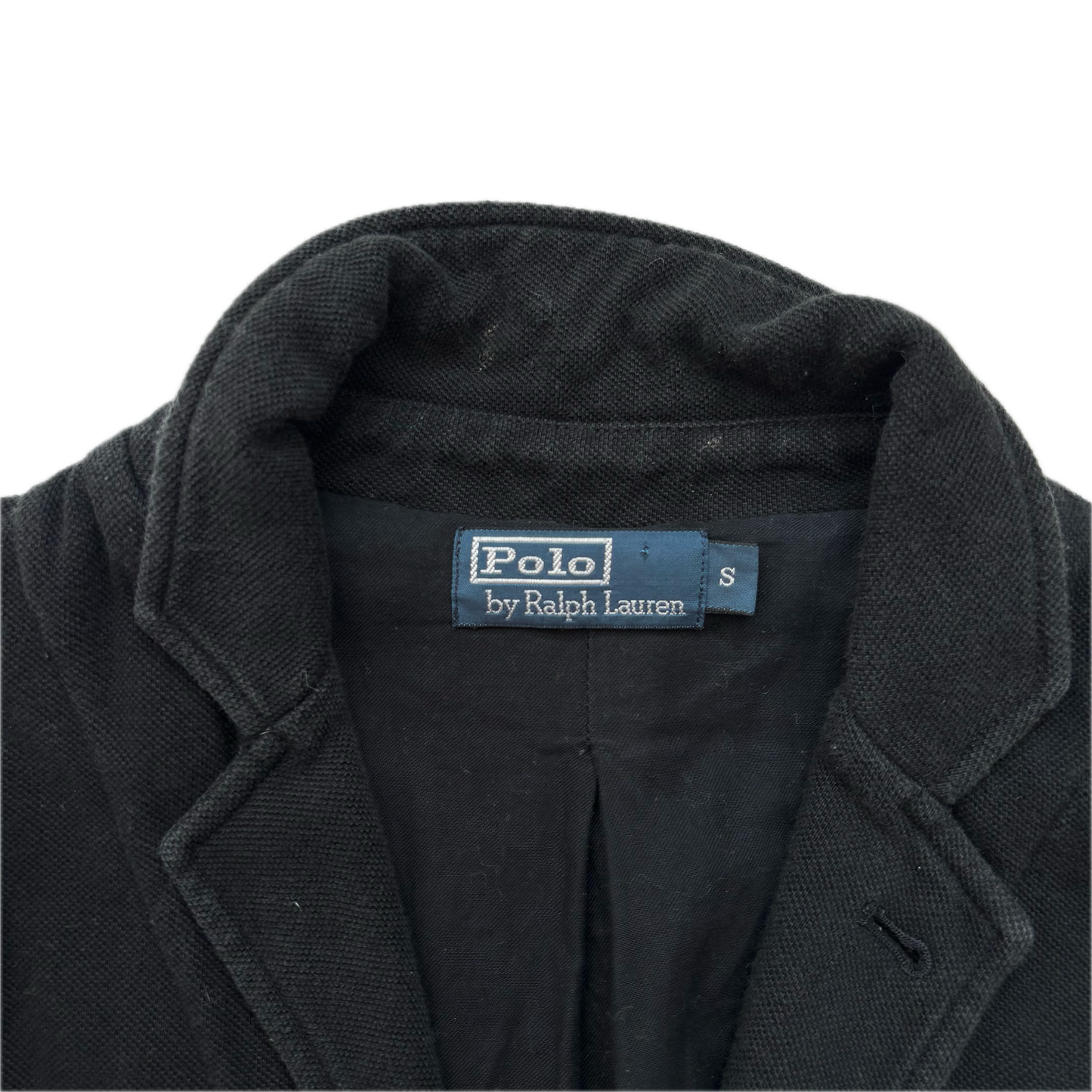 Polo Ralph Lauren Black Mesh Crest Rowing Sports Jacket Blazer - S