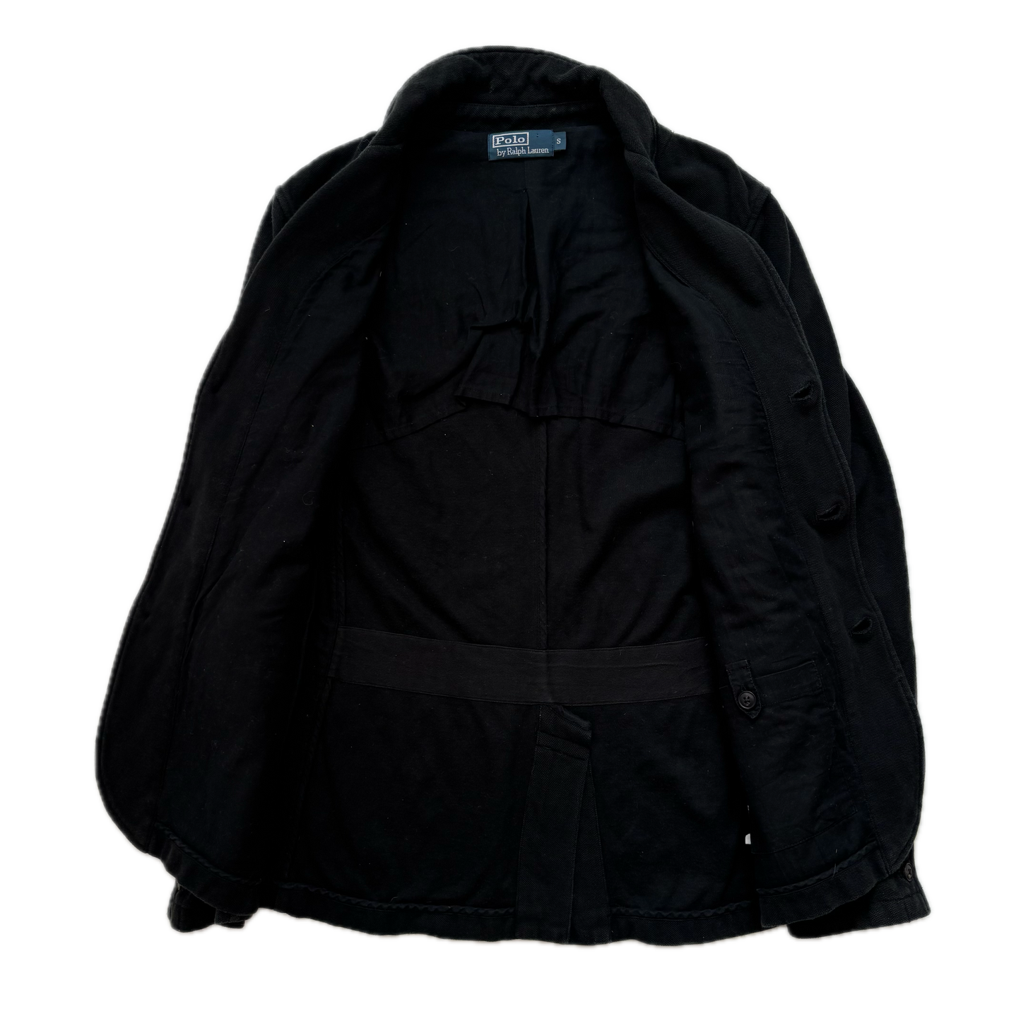 Polo Ralph Lauren Black Mesh Crest Rowing Sports Jacket Blazer - S