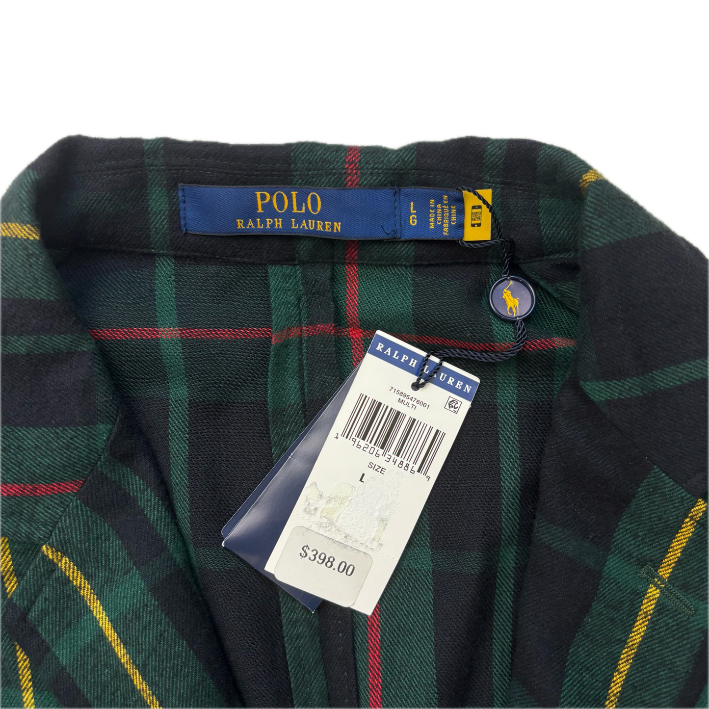 Polo Ralph Lauren Tartan Lightweight Blazer Sports Coat (Cotton) - L