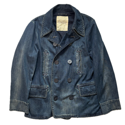 Denim & Supply Denim Pea Coat Double Breast Jacket - L