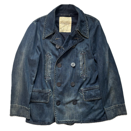 Denim & Supply Denim Pea Coat Double Breast Jacket - L