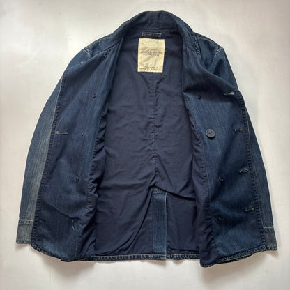 Denim & Supply Denim Pea Coat Double Breast Jacket - L