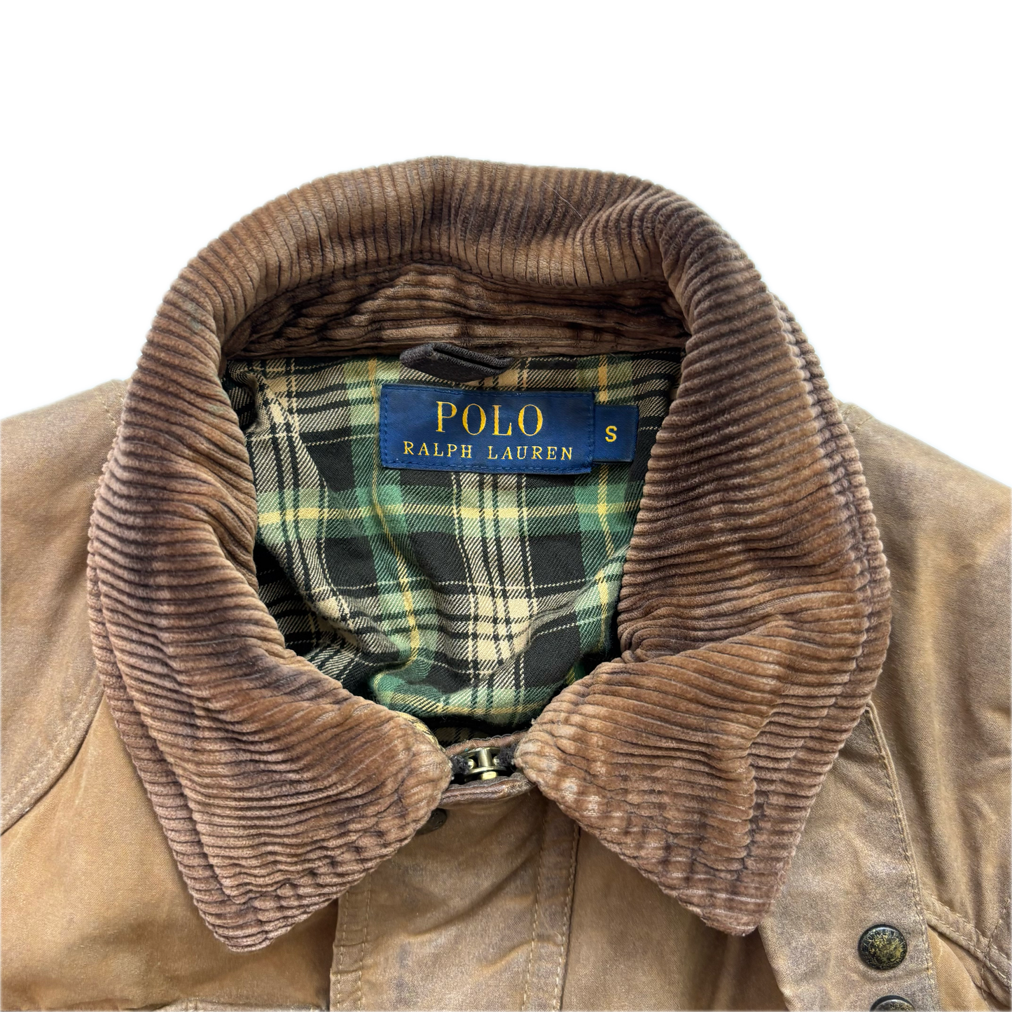 Polo Ralph Lauren Brown Oil Cloth Waxed Belted Motorcycle Jacket - S