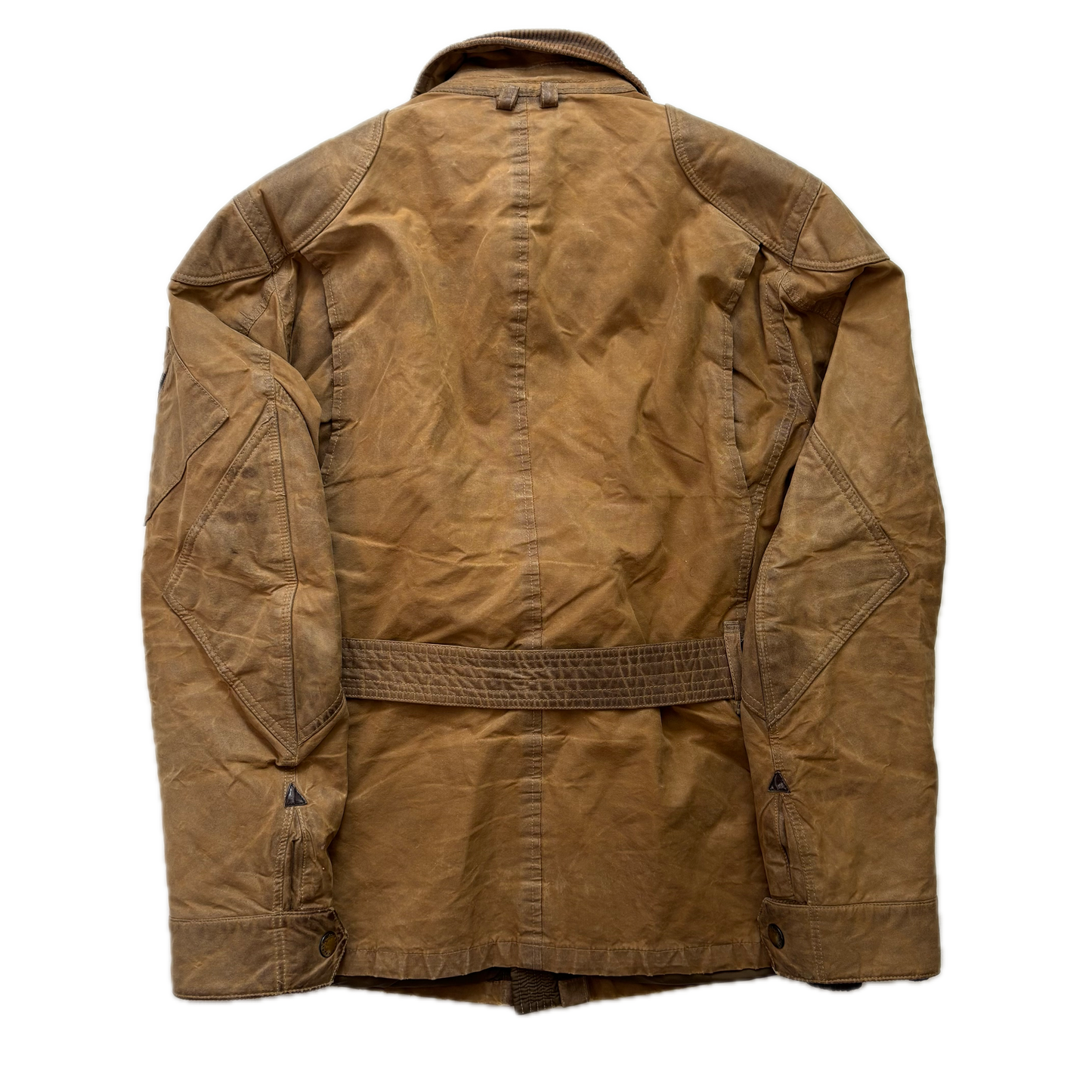 Polo Ralph Lauren Brown Oil Cloth Waxed Belted Motorcycle Jacket - S
