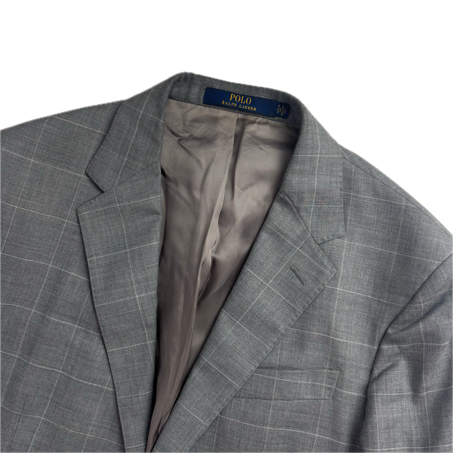 Polo Ralph Lauren Grey Windowpane Blazer Sports Coat - 42R