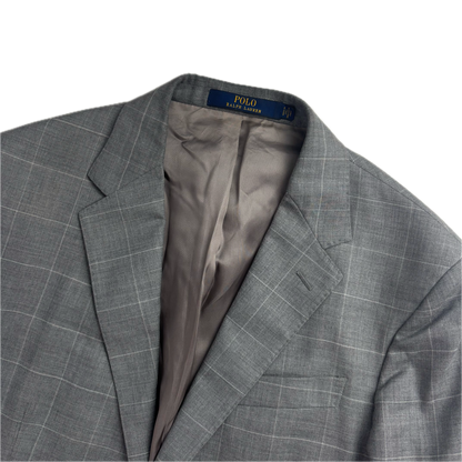 Polo Ralph Lauren Grey Windowpane Blazer Sports Coat - 42R