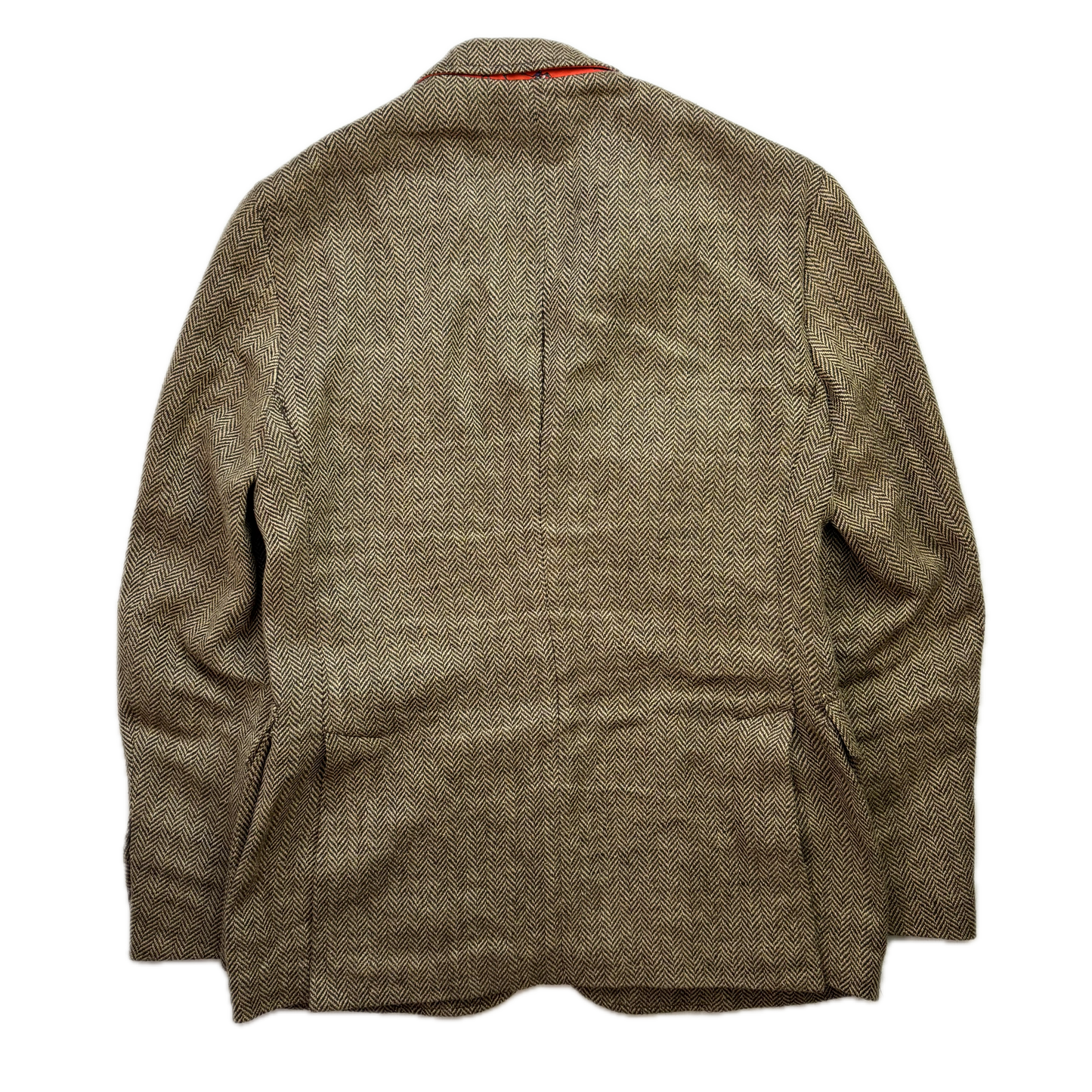 Polo Ralph Lauren Brown Herringbone Blazer Latch Collar (Linen Silk) - 38R (40)